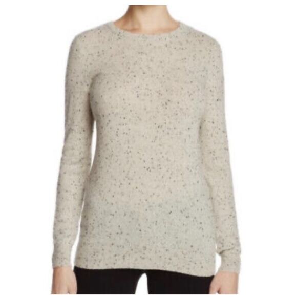 C by Bloomingdale's Womens S 100% Cashmere Gray Black Confetti Sweater - Picture 1 of 8